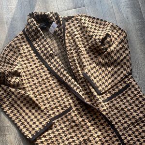 ann taylor checker long sweater jacket NEW